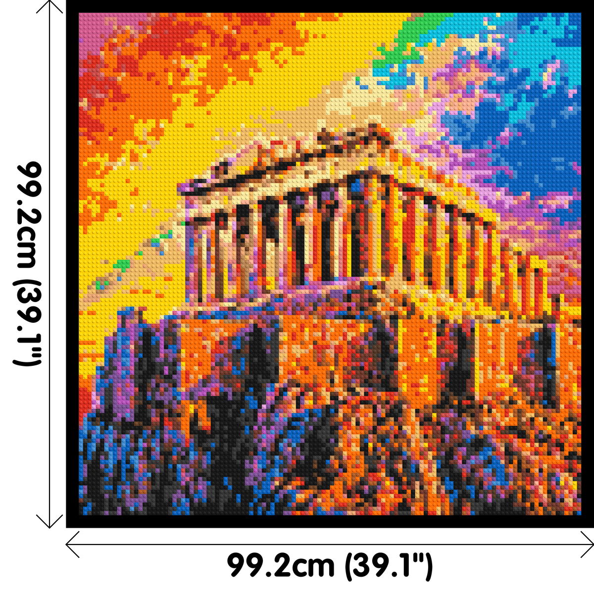 Athens Parthenon Vibrant Post-Impressionist - Brick Art Mosaic Kit 5x5 large