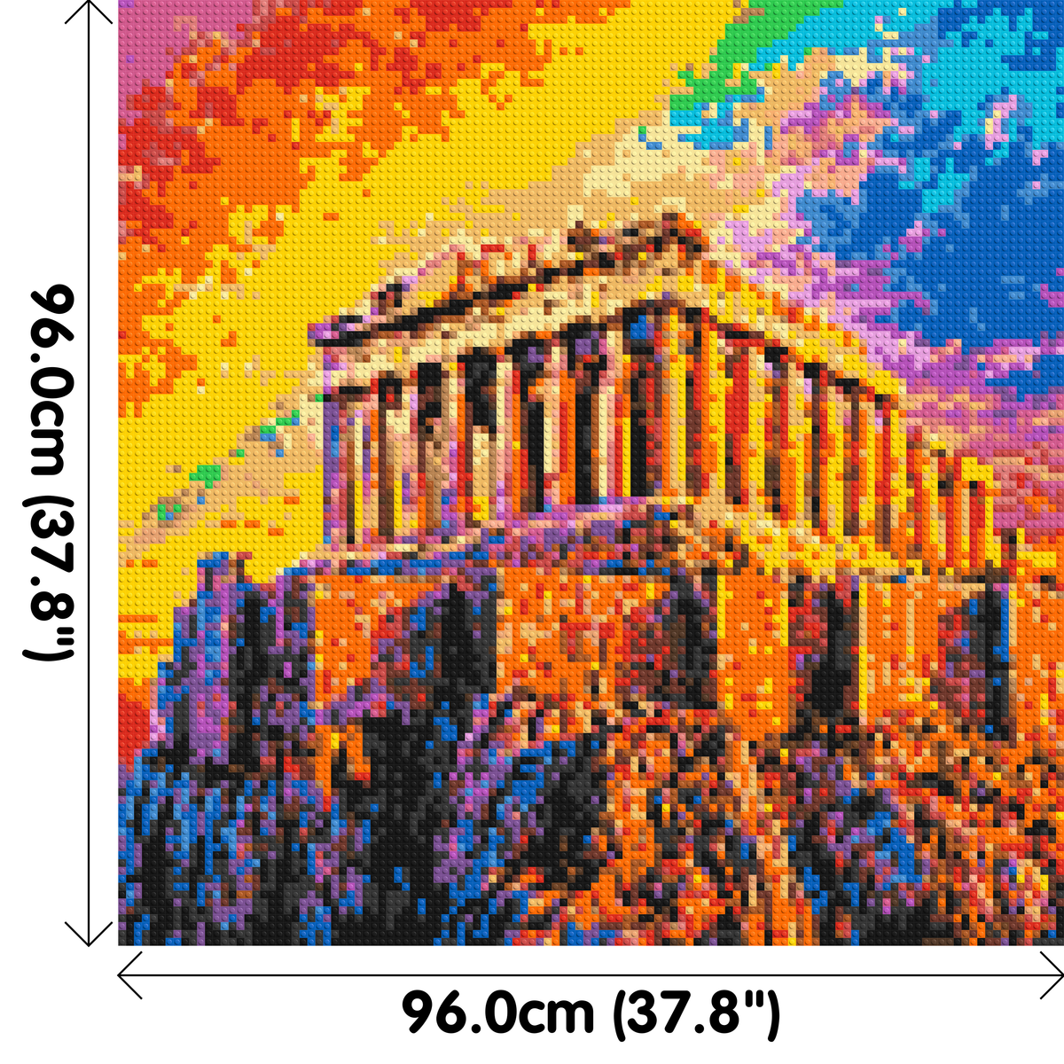 Athens Parthenon Vibrant Post-Impressionist - Brick Art Mosaic Kit 5x5 dimensions