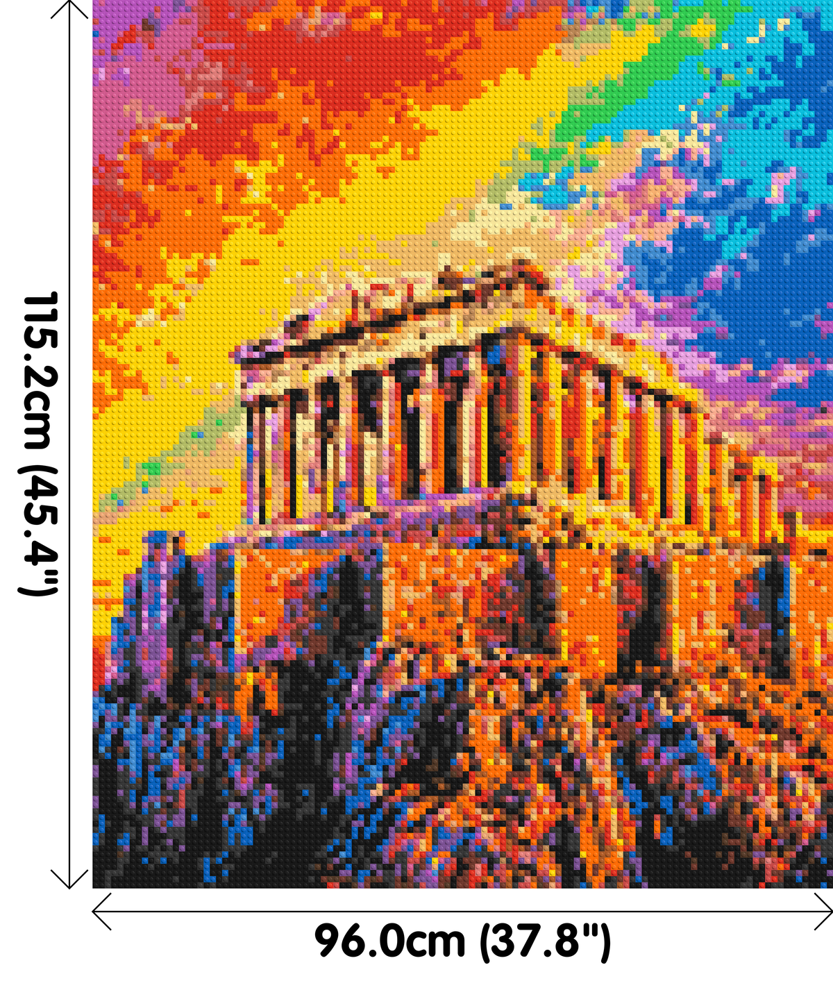 Athens Parthenon Vibrant Post-Impressionist - Brick Art Mosaic Kit 5x6 large