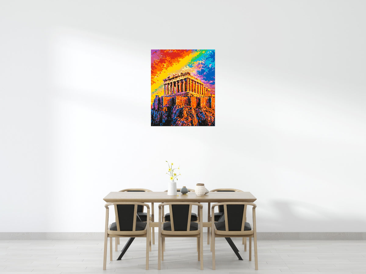 Athens Parthenon Vibrant Post-Impressionist - Brick Art Mosaic Kit 5x6 large