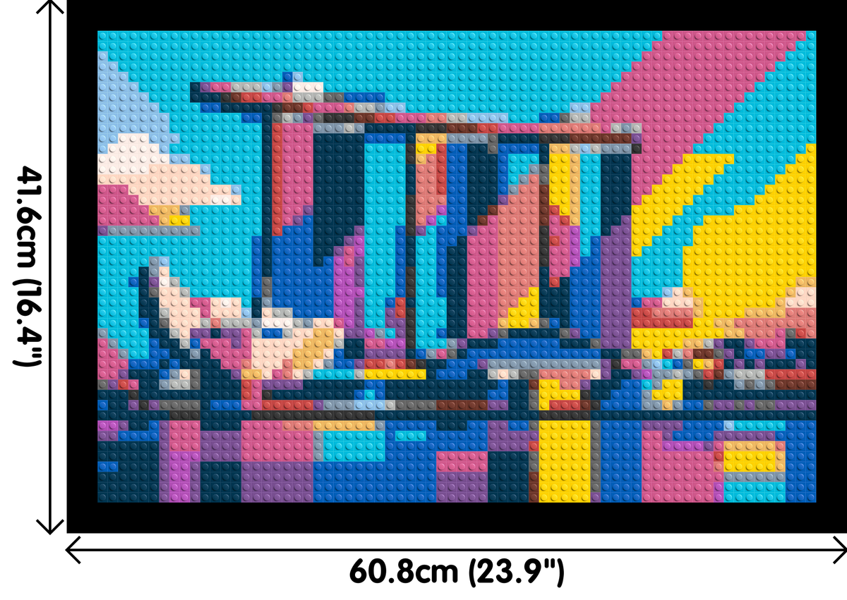 Singapore's Marina Bay Sands Geometric Pop Art - Brick Art Mosaic Kit 3x2 large
