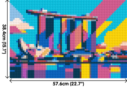 Singapore's Marina Bay Sands Geometric Pop Art - Brick Art Mosaic Kit 3x2 large
