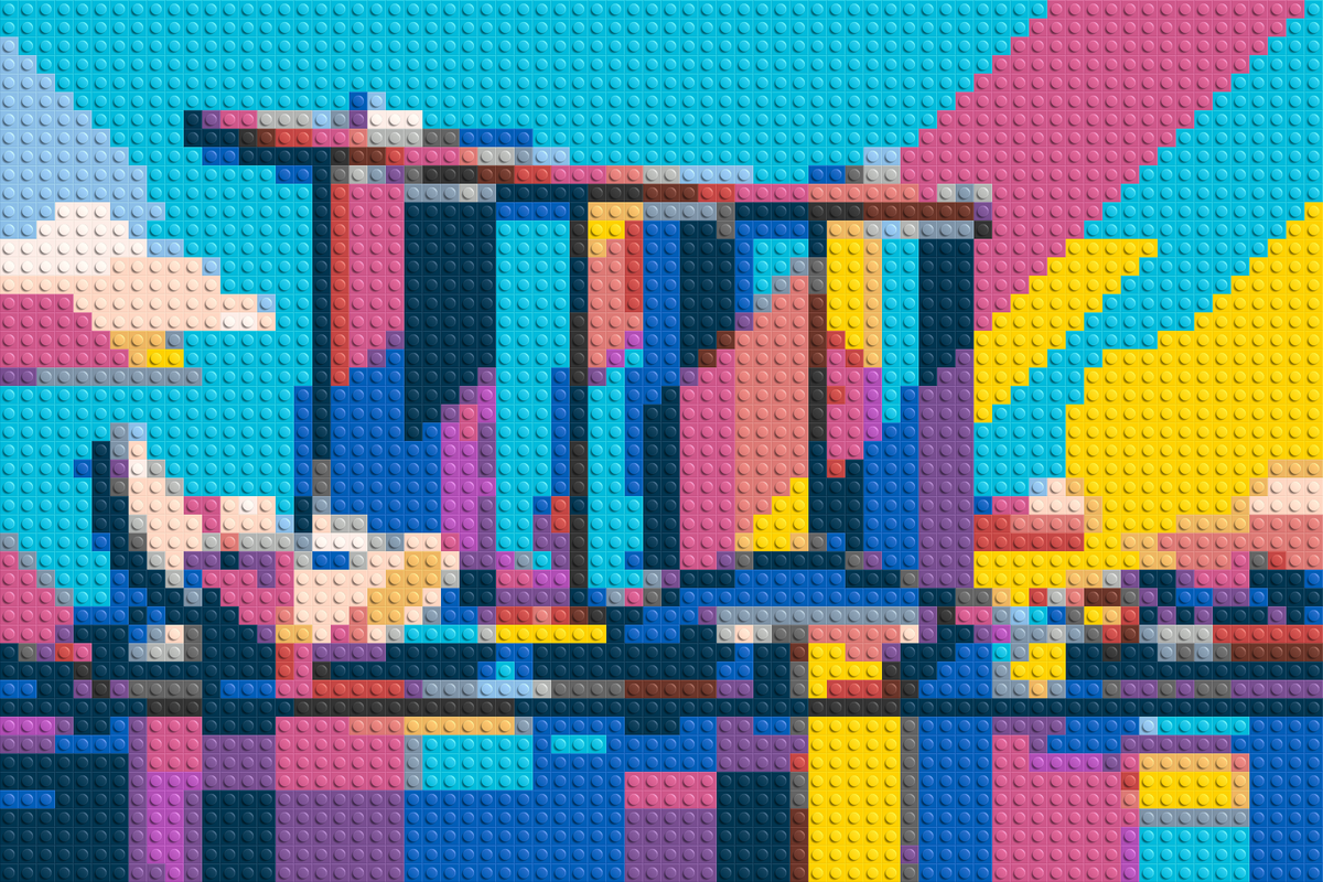 Singapore's Marina Bay Sands Geometric Pop Art - Brick Art Mosaic Kit 3x2 large