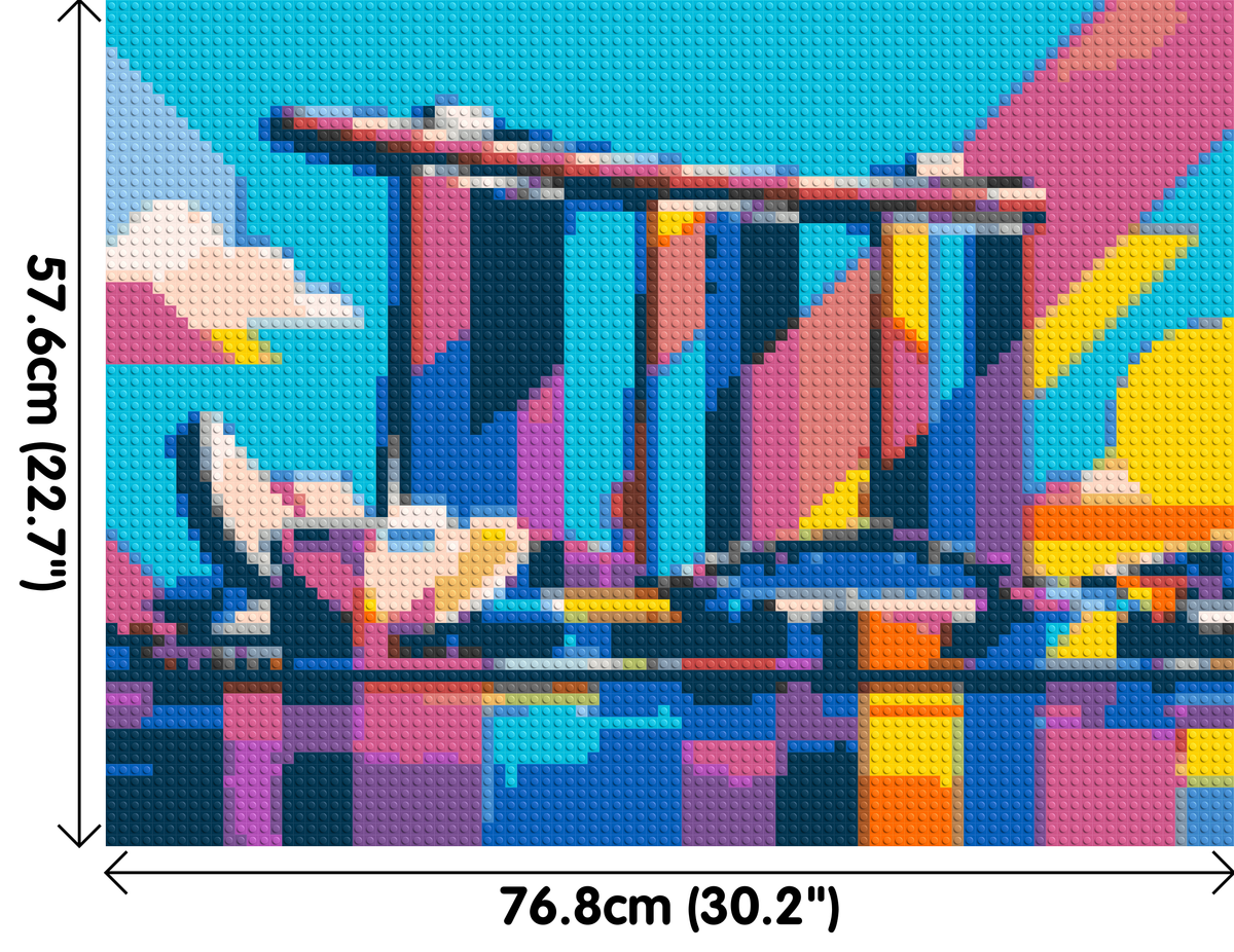 Singapore's Marina Bay Sands Geometric Pop Art - Brick Art Mosaic Kit 4x3 dimensions