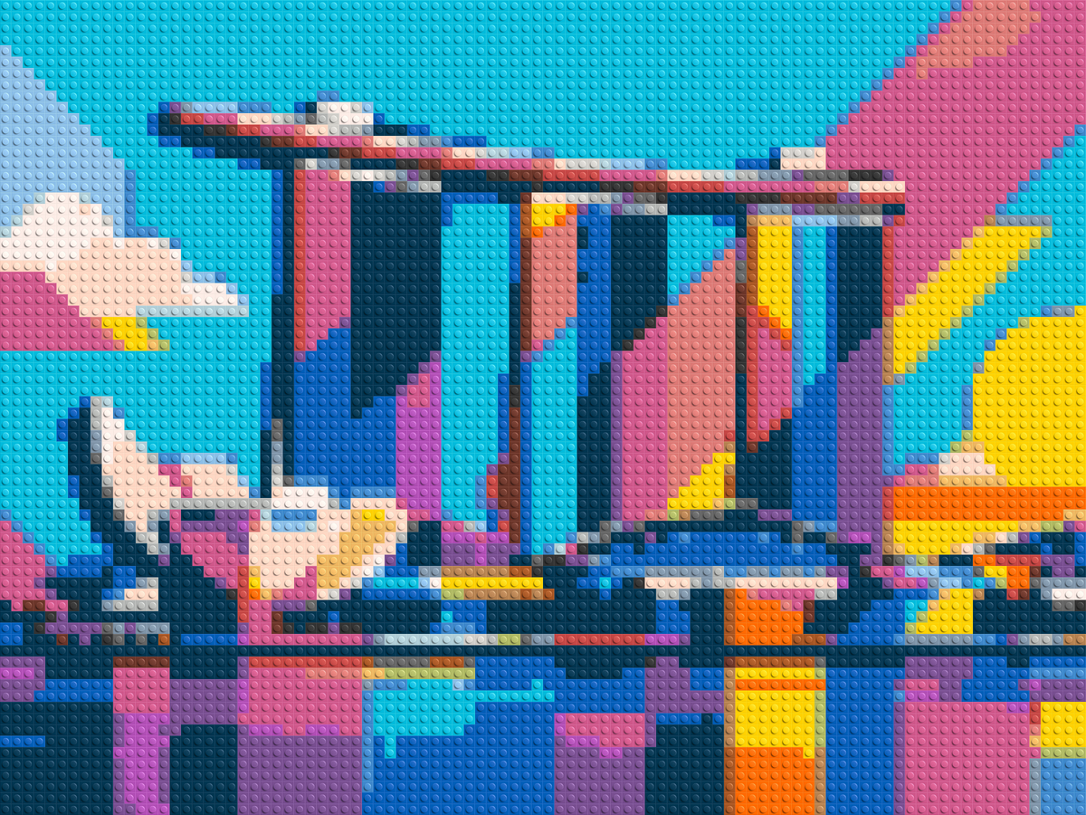 Singapore's Marina Bay Sands Geometric Pop Art - Brick Art Mosaic Kit 4x3 large