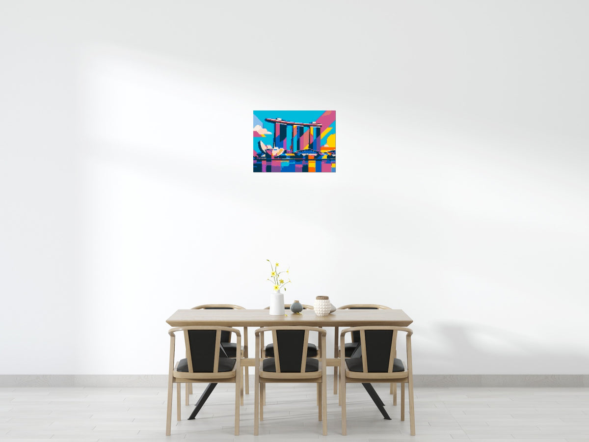 Singapore's Marina Bay Sands Geometric Pop Art - Brick Art Mosaic Kit 4x3 large
