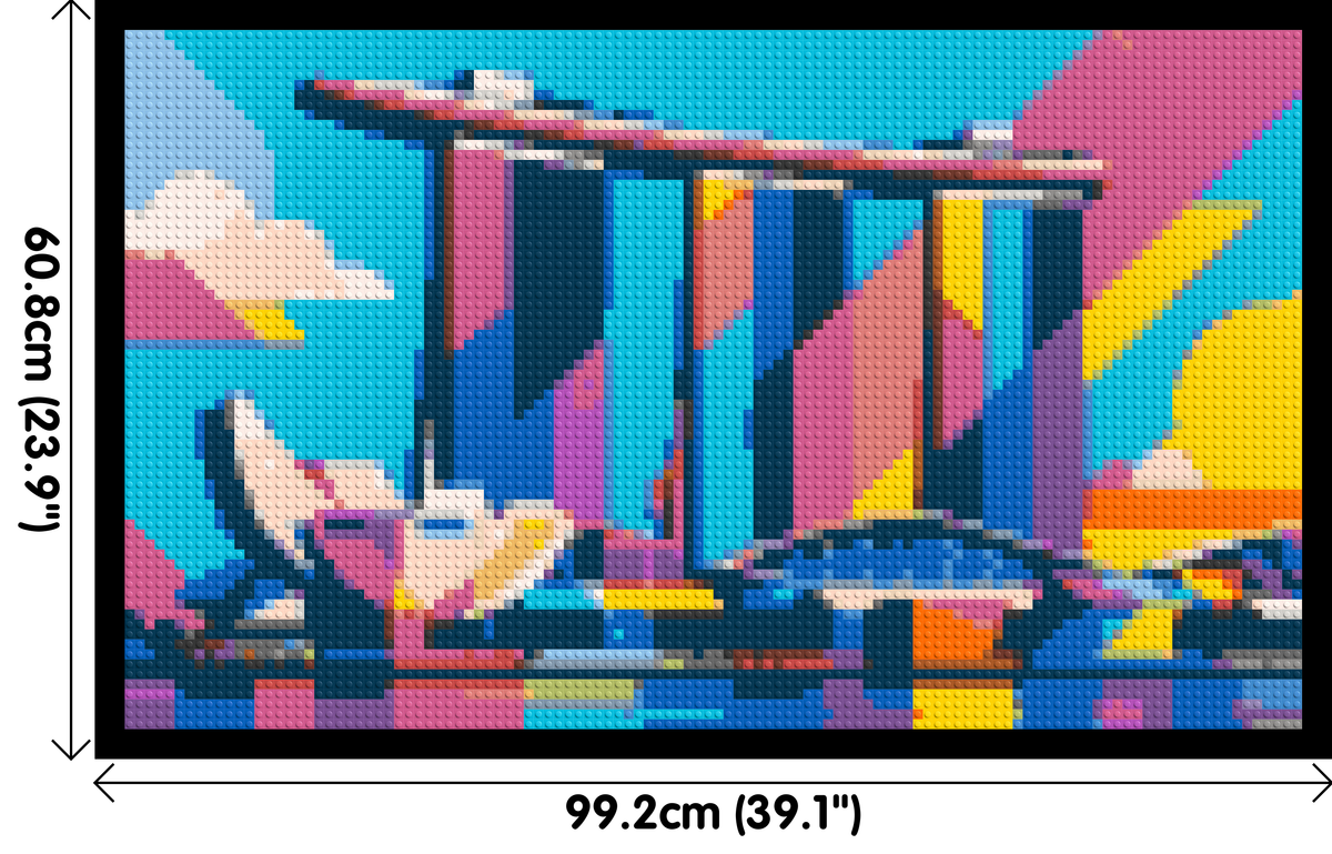 Singapore's Marina Bay Sands Geometric Pop Art - Brick Art Mosaic Kit 5x3 large