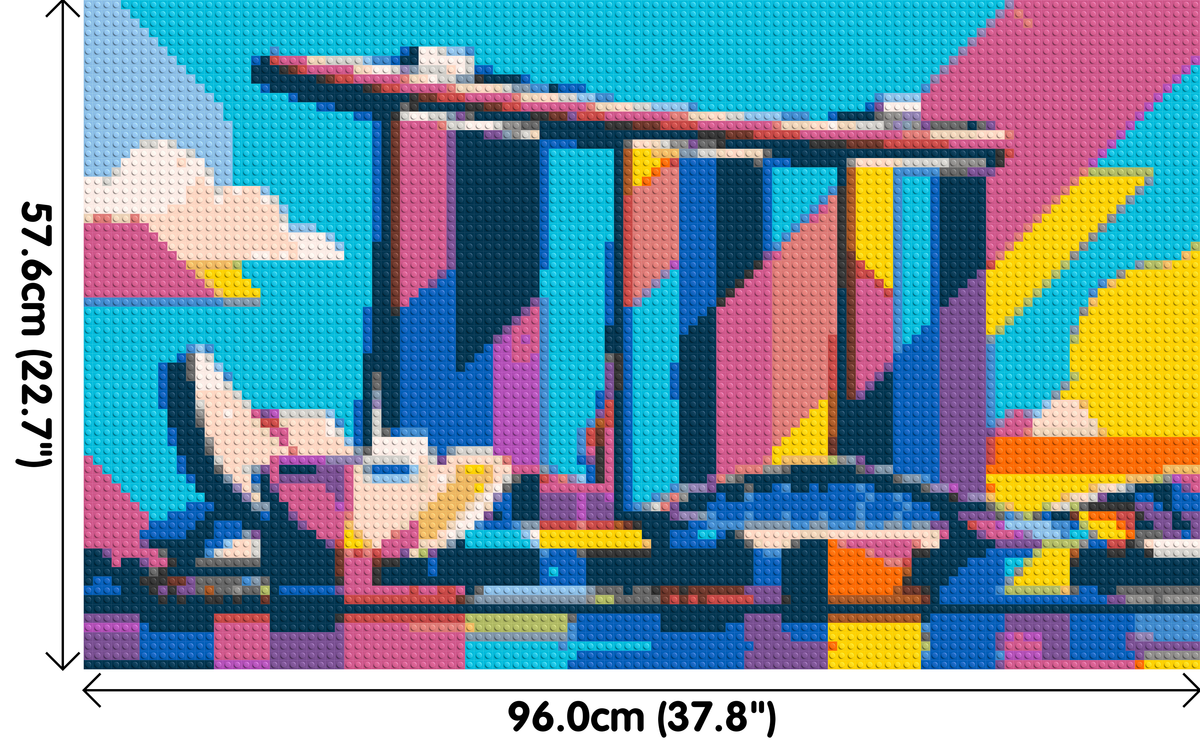 Singapore's Marina Bay Sands Geometric Pop Art - Brick Art Mosaic Kit 5x3 large