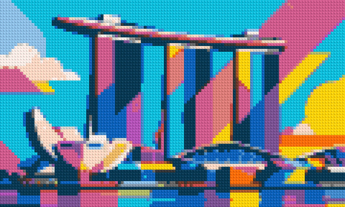 Singapore's Marina Bay Sands Geometric Pop Art - Brick Art Mosaic Kit 5x3 large