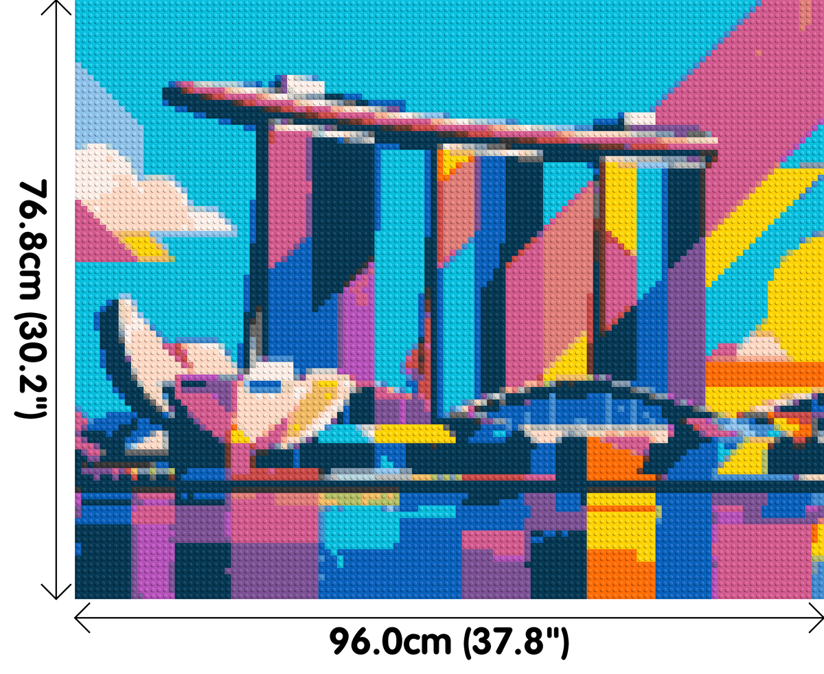 Singapore's Marina Bay Sands Geometric Pop Art - Brick Art Mosaic Kit 5x4 large