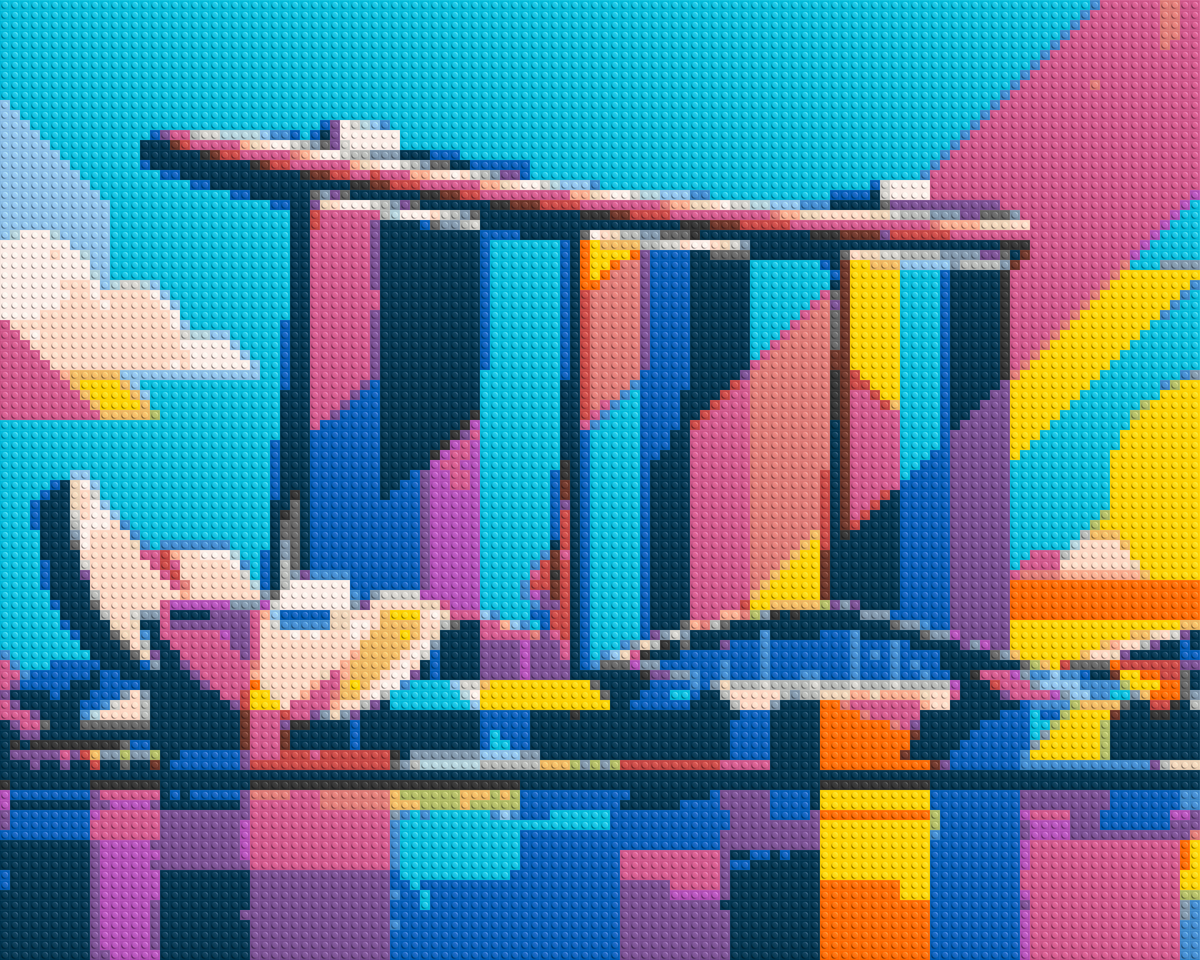 Singapore's Marina Bay Sands Geometric Pop Art - Brick Art Mosaic Kit 5x4 large