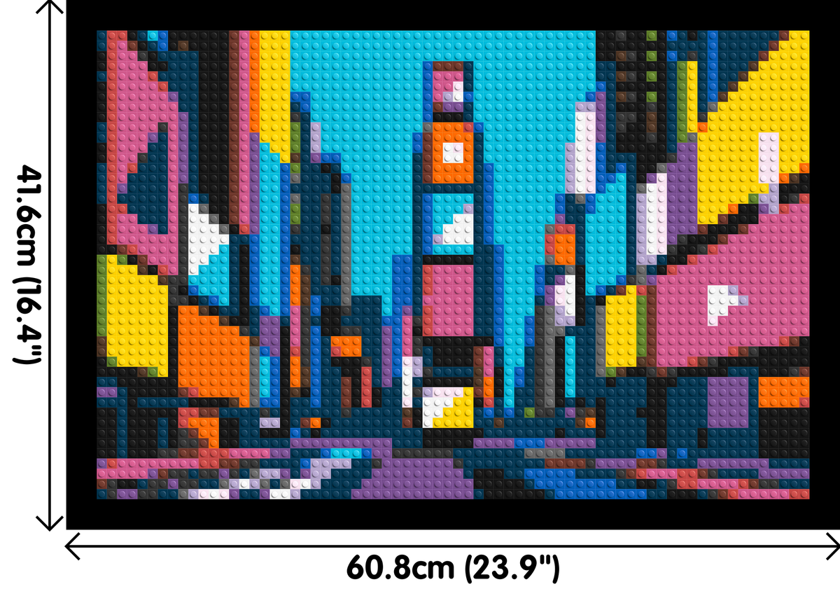 Times Square Geometric Pop Art - Brick Art Mosaic Kit 3x2 large