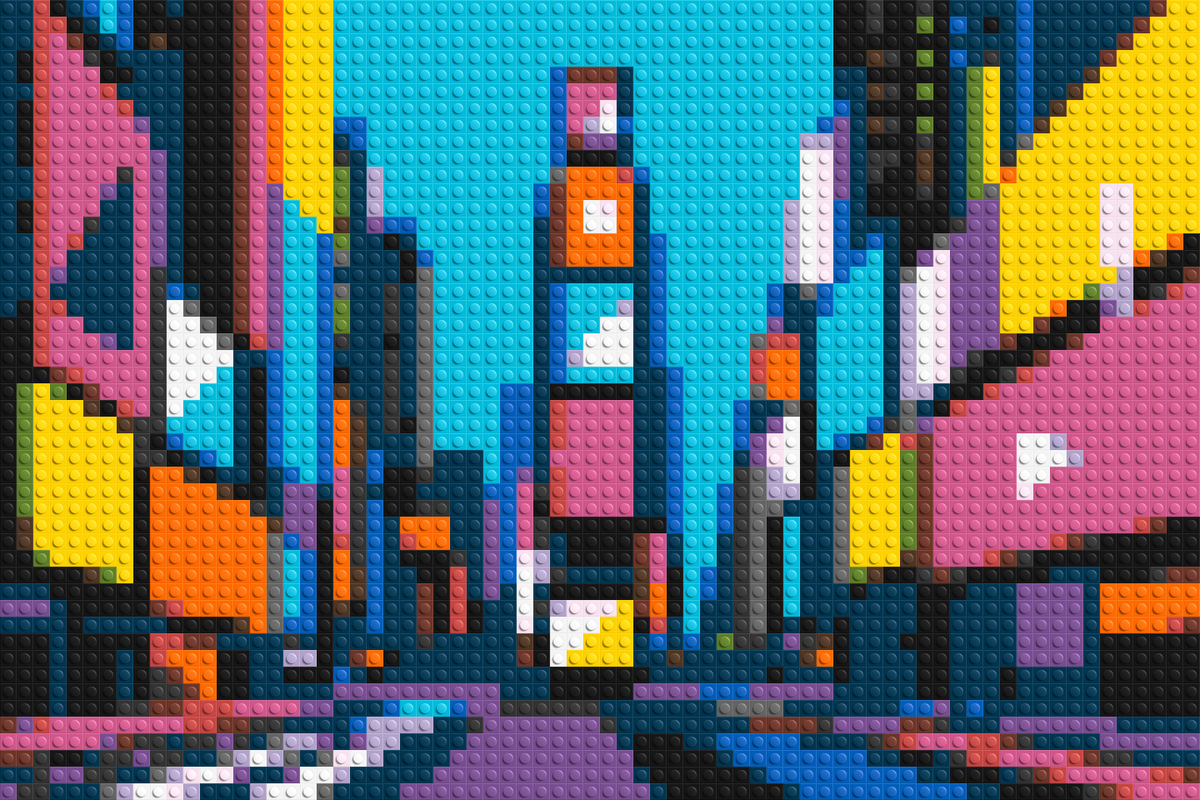 Times Square Geometric Pop Art - Brick Art Mosaic Kit 3x2 large