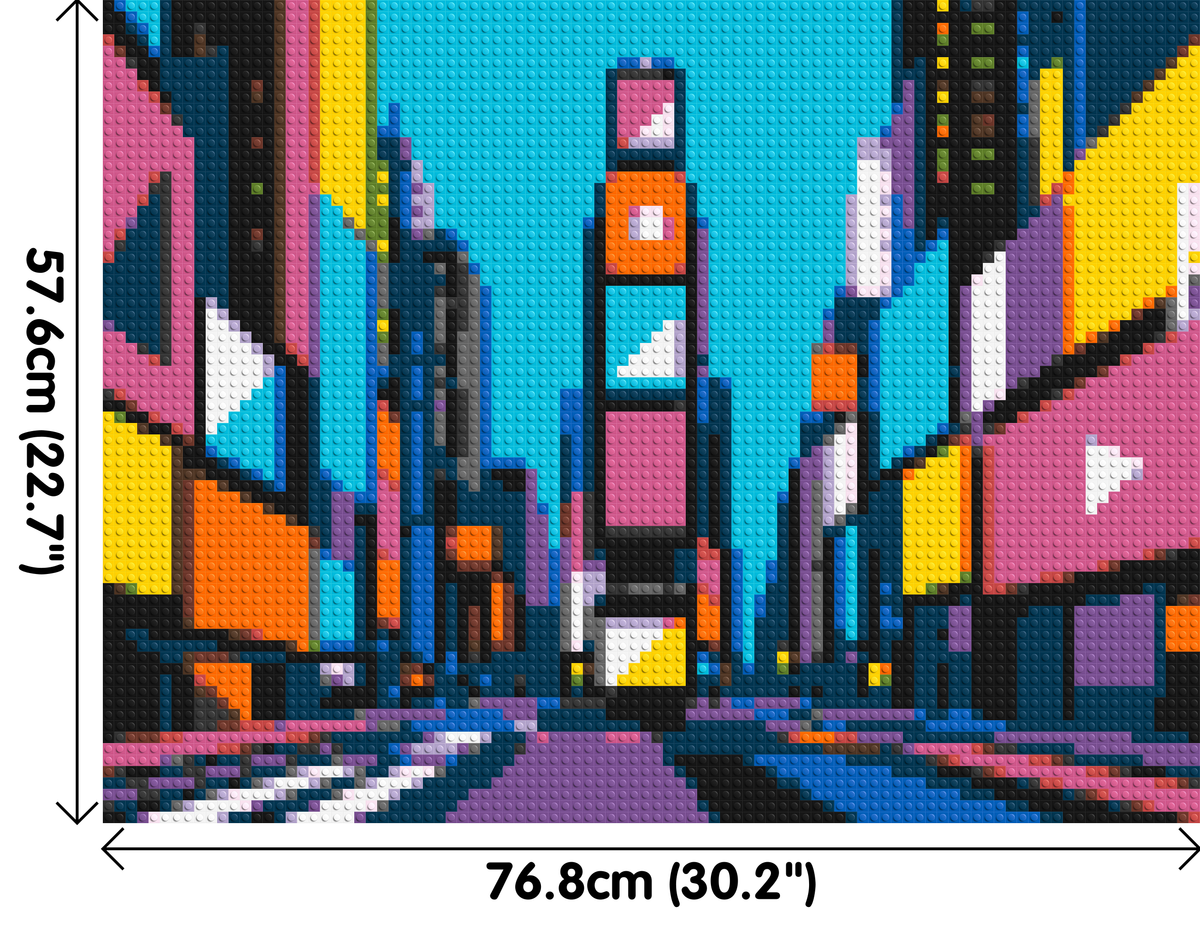 Times Square Geometric Pop Art - Brick Art Mosaic Kit 4x3 large