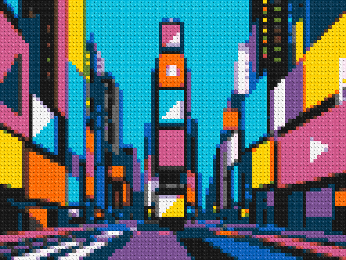 Times Square Geometric Pop Art - Brick Art Mosaic Kit 4x3 large