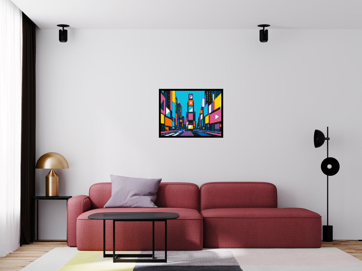 Times Square Geometric Pop Art - Brick Art Mosaic Kit 4x3 large