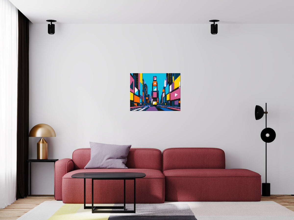 Times Square Geometric Pop Art - Brick Art Mosaic Kit 4x3 scene