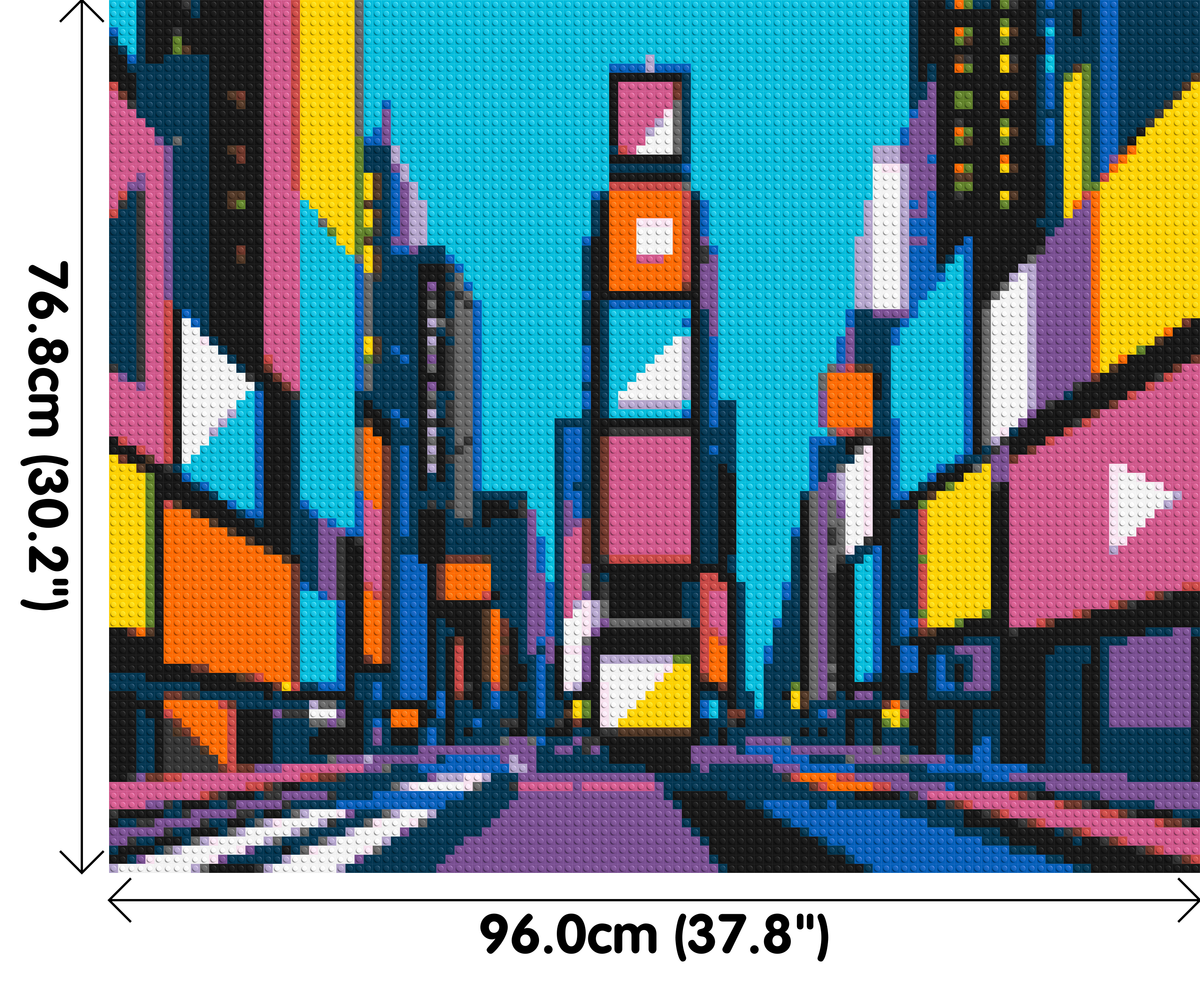 Times Square Geometric Pop Art - Brick Art Mosaic Kit 5x4 large
