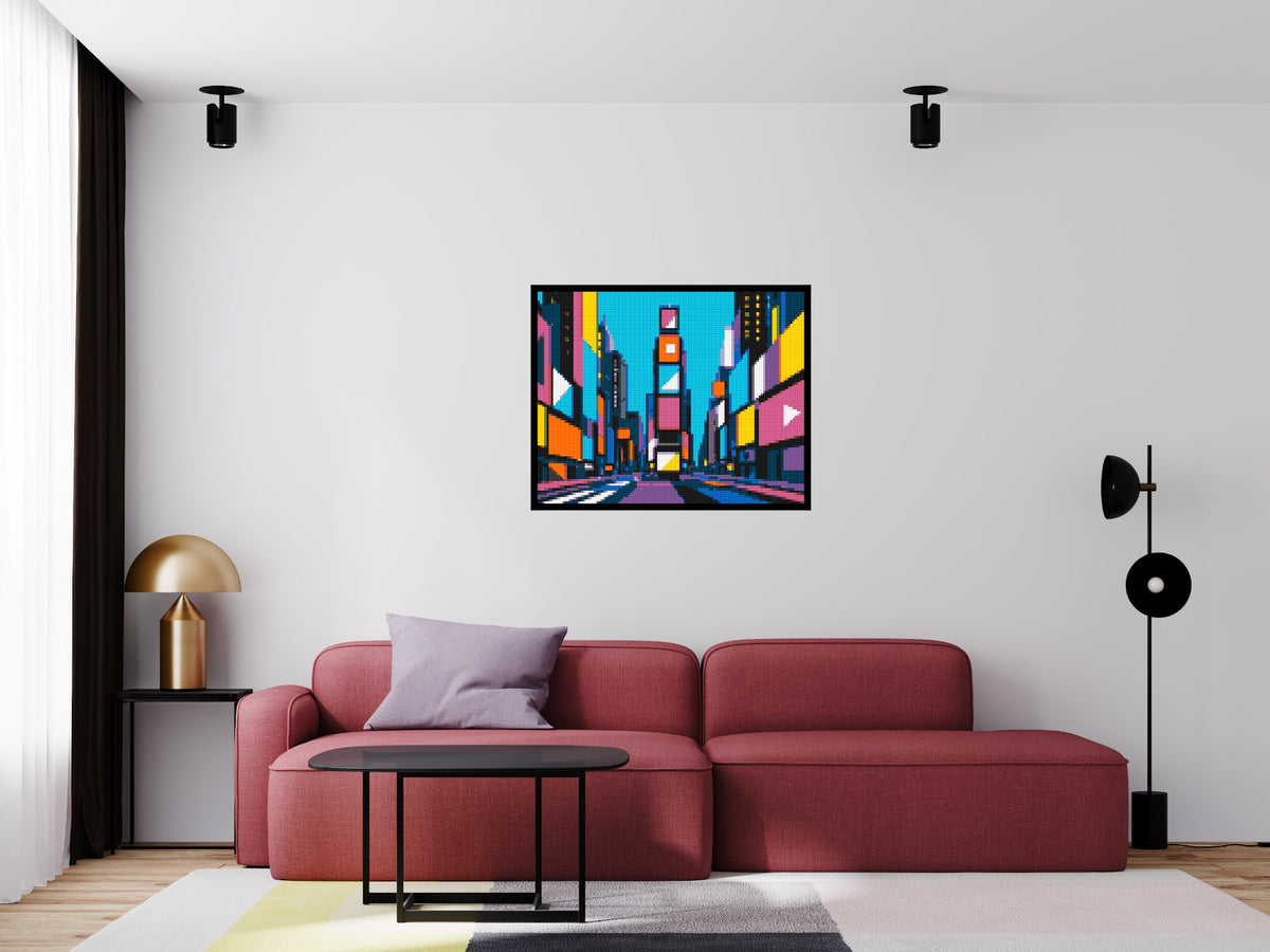 Times Square Geometric Pop Art - Brick Art Mosaic Kit 5x4 large