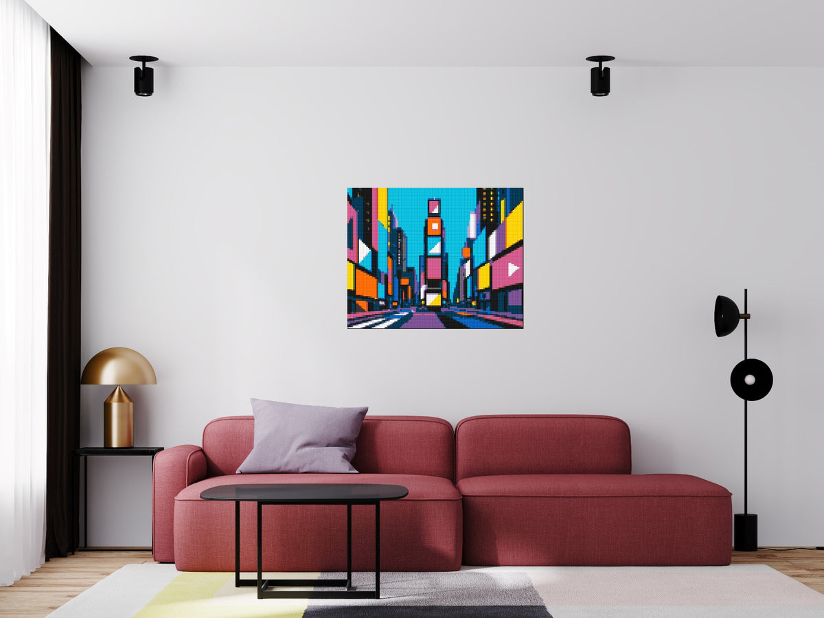 Times Square Geometric Pop Art - Brick Art Mosaic Kit 5x4 large
