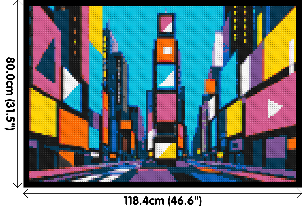 Times Square Geometric Pop Art - Brick Art Mosaic Kit 6x4 large