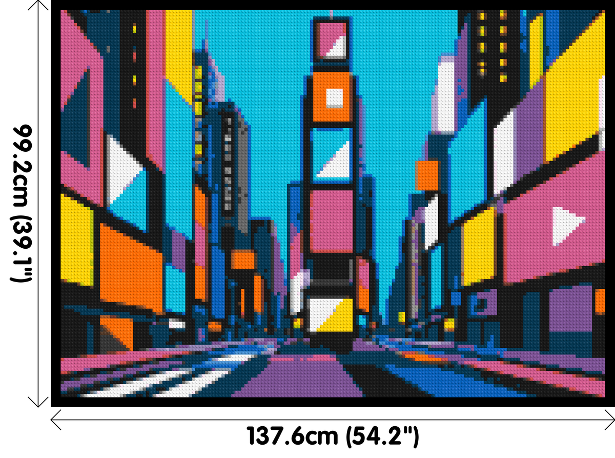 Times Square Geometric Pop Art - Brick Art Mosaic Kit 7x5 large