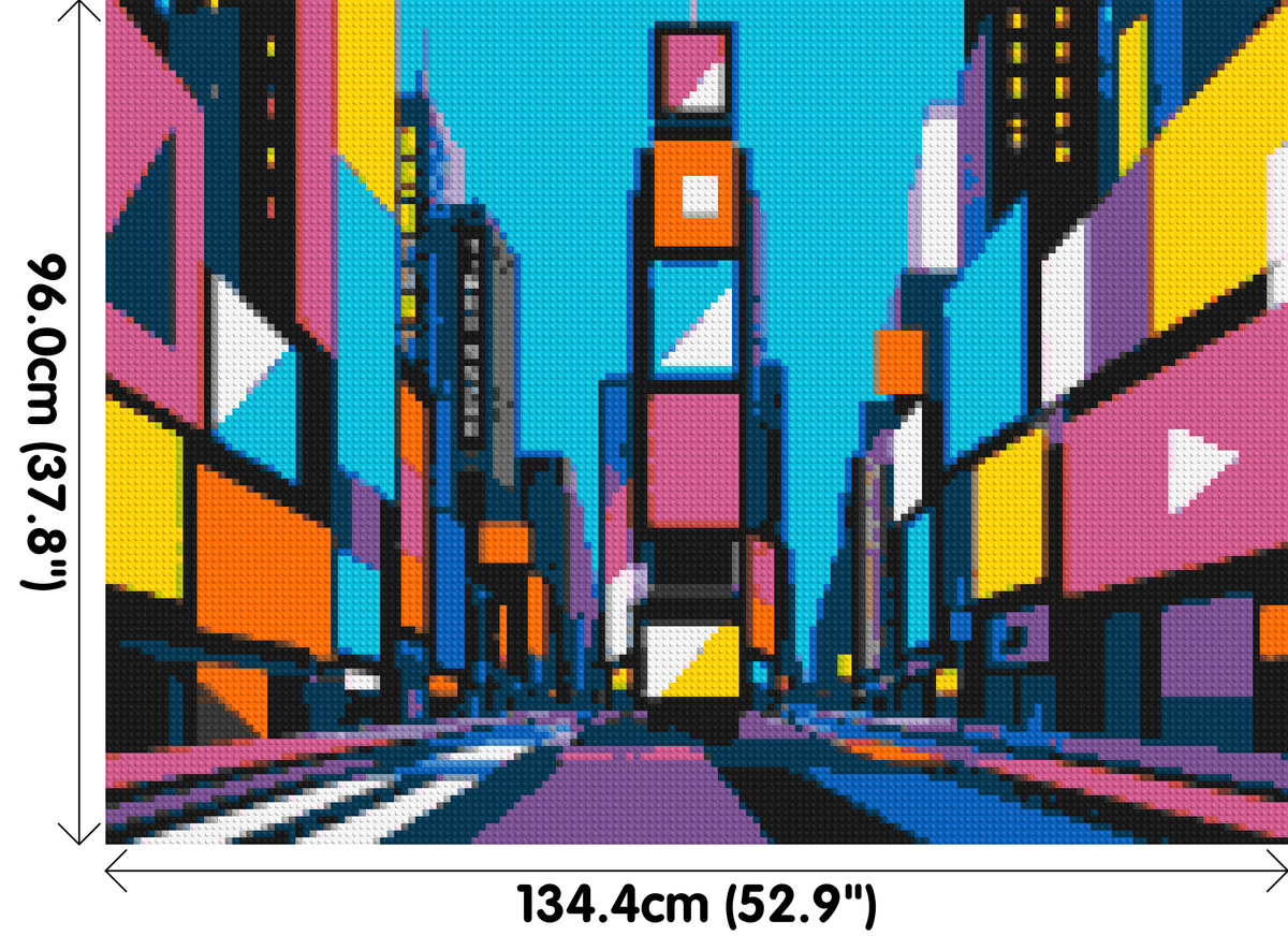Times Square Geometric Pop Art - Brick Art Mosaic Kit 7x5 large