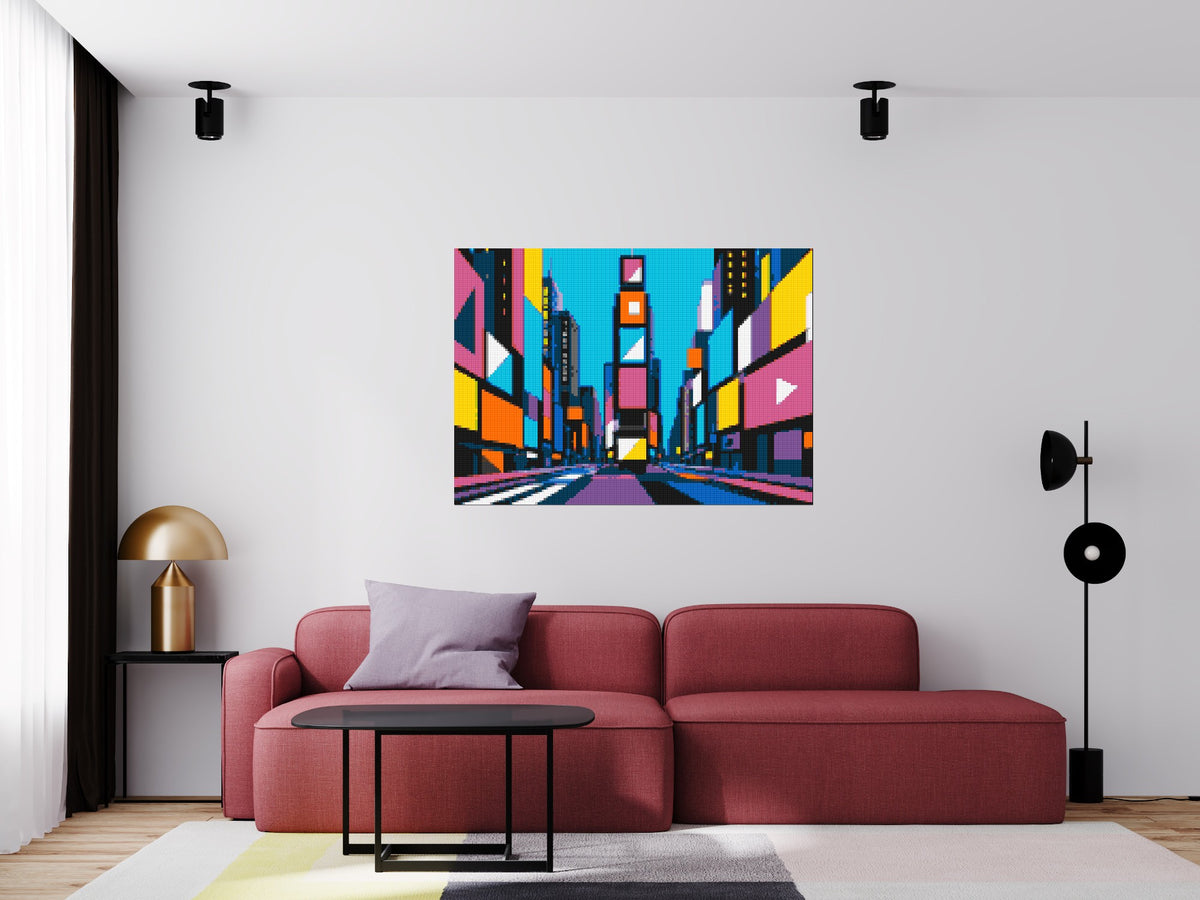 Times Square Geometric Pop Art - Brick Art Mosaic Kit 7x5 scene