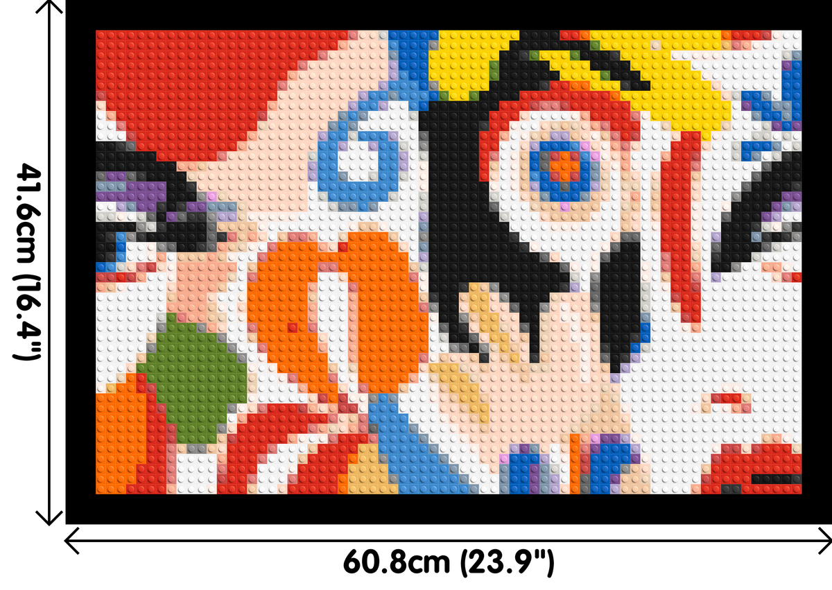 Abstract Matisse Style Floral Portrait Pattern - Brick Art Mosaic Kit 3x2 dimensions with frame