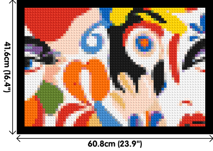 Abstract Matisse Style Floral Portrait Pattern - Brick Art Mosaic Kit 3x2 large