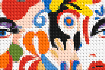 Abstract Matisse Style Floral Portrait Pattern - Brick Art Mosaic Kit 3x2 large