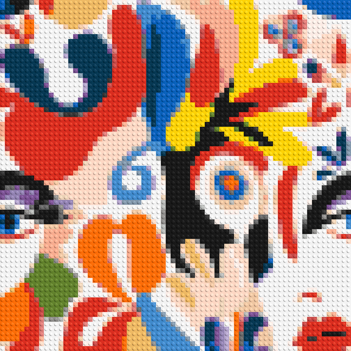 Abstract Matisse Style Floral Portrait Pattern - Brick Art Mosaic Kit 3x3 large