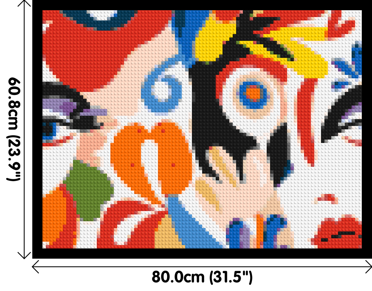 Abstract Matisse Style Floral Portrait Pattern - Brick Art Mosaic Kit 4x3 dimensions with frame