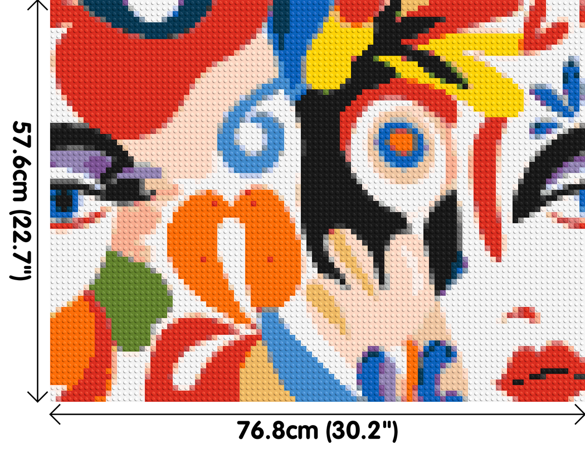 Abstract Matisse Style Floral Portrait Pattern - Brick Art Mosaic Kit 4x3 dimensions