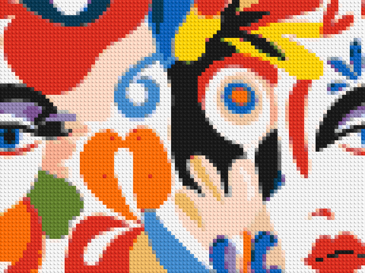 Abstract Matisse Style Floral Portrait Pattern - Brick Art Mosaic Kit 4x3 large