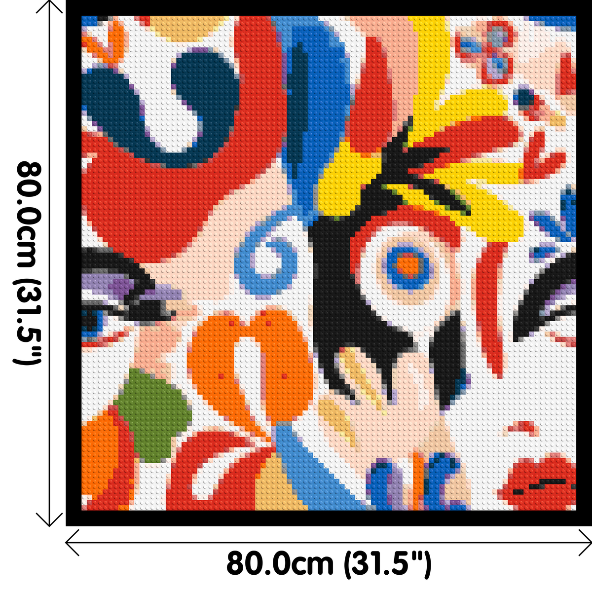 Abstract Matisse Style Floral Portrait Pattern - Brick Art Mosaic Kit 4x4 dimensions with frame