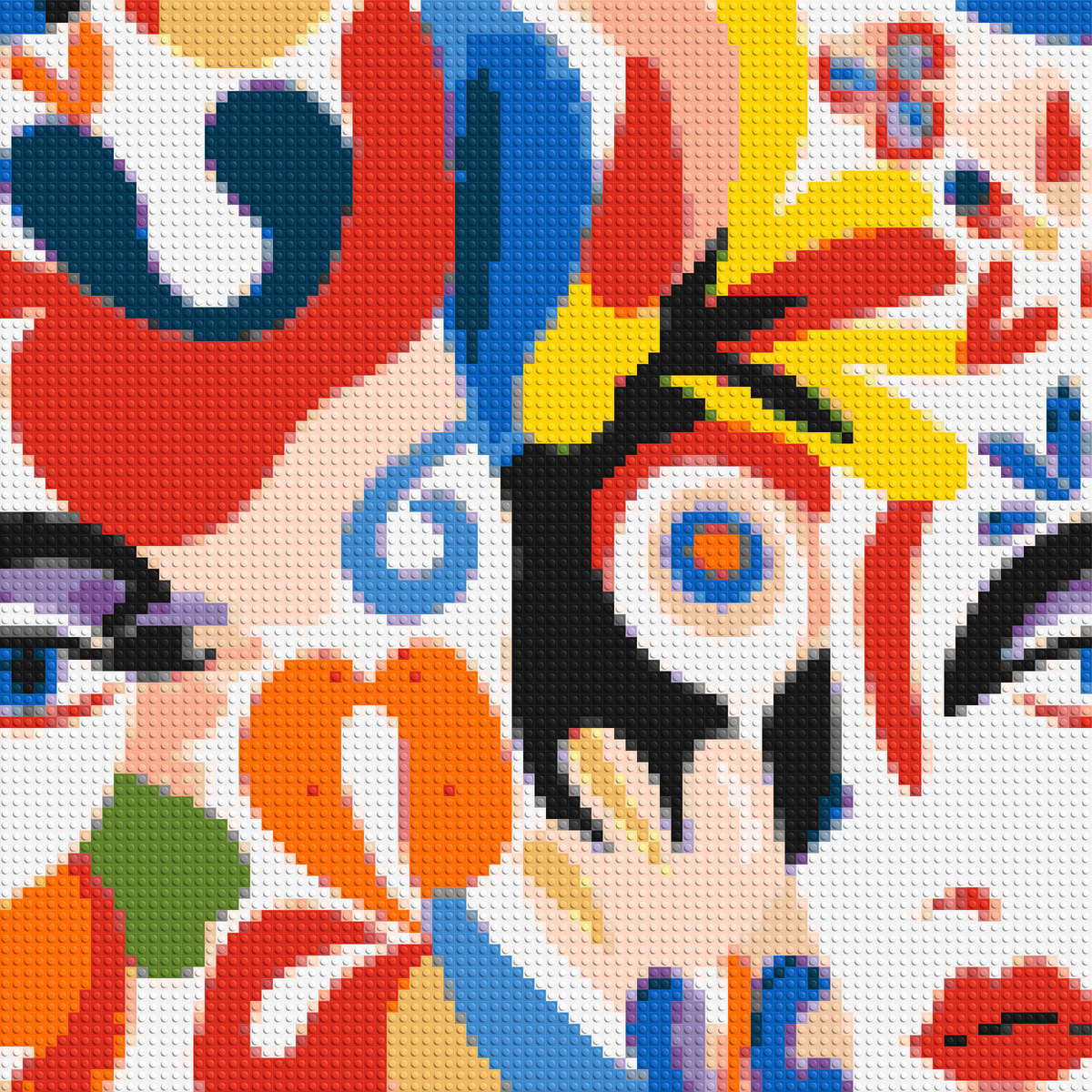 Abstract Matisse Style Floral Portrait Pattern - Brick Art Mosaic Kit 4x4 large