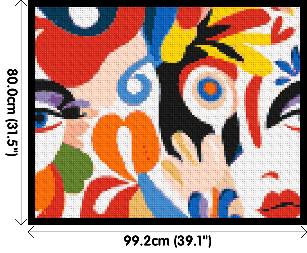 Abstract Matisse Style Floral Portrait Pattern - Brick Art Mosaic Kit 5x4 dimensions with frame