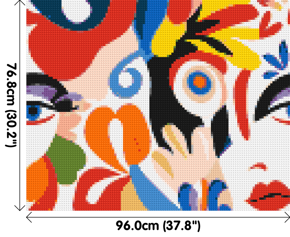 Abstract Matisse Style Floral Portrait Pattern - Brick Art Mosaic Kit 5x4 large
