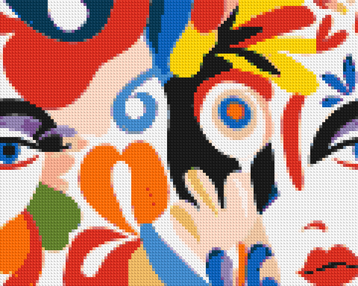 Abstract Matisse Style Floral Portrait Pattern - Brick Art Mosaic Kit 5x4 large