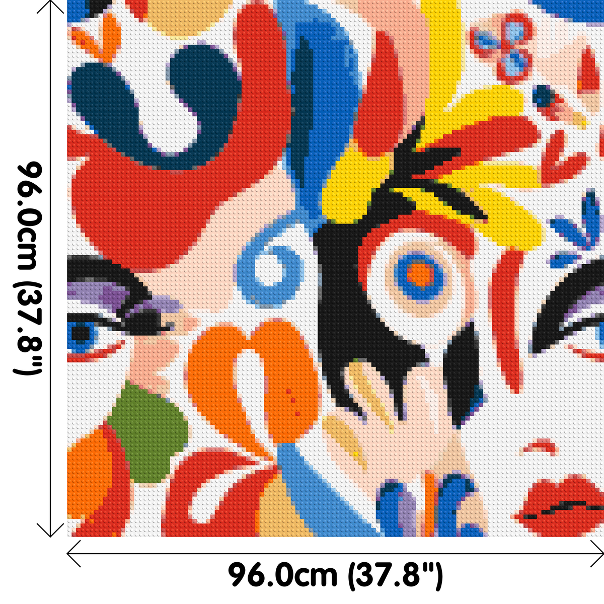 Abstract Matisse Style Floral Portrait Pattern - Brick Art Mosaic Kit 5x5 large