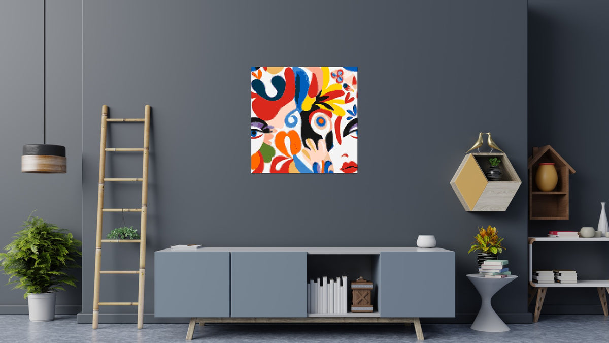 Abstract Matisse Style Floral Portrait Pattern - Brick Art Mosaic Kit 5x5 scene