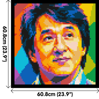 Jackie Chan Geometric Pop Art - Brick Art Mosaic Kit 3x3 large