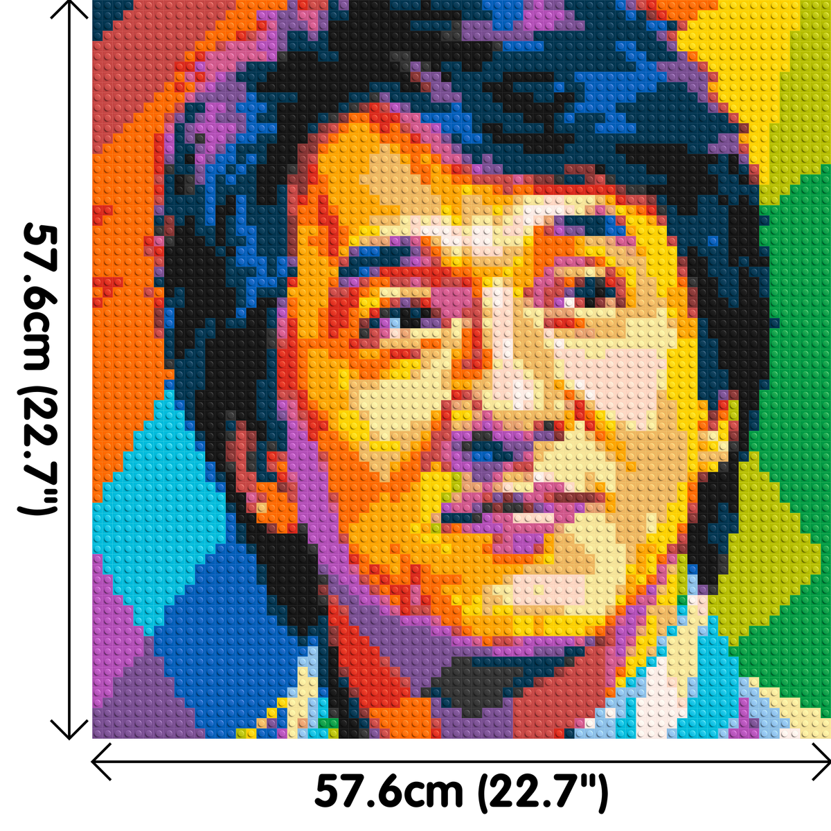 Jackie Chan Geometric Pop Art - Brick Art Mosaic Kit 3x3 dimensions