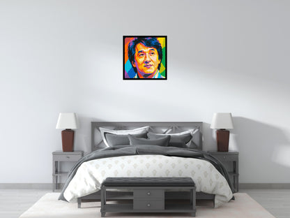 Jackie Chan Geometric Pop Art - Brick Art Mosaic Kit 3x3 large