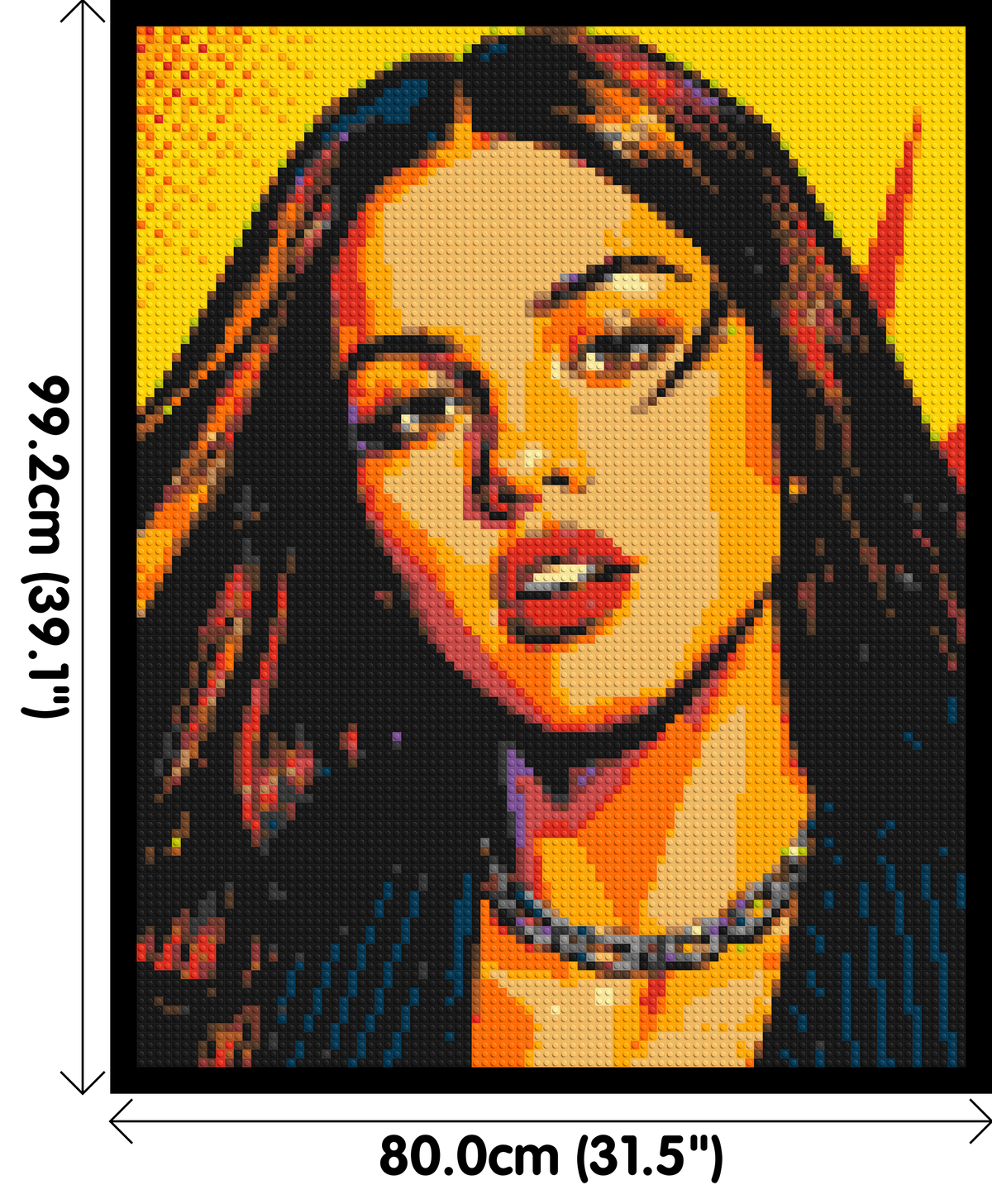 Olivia Rodrigo Comic Pop Art - Brick Art Mosaic Kit 4x5 dimensions with frame