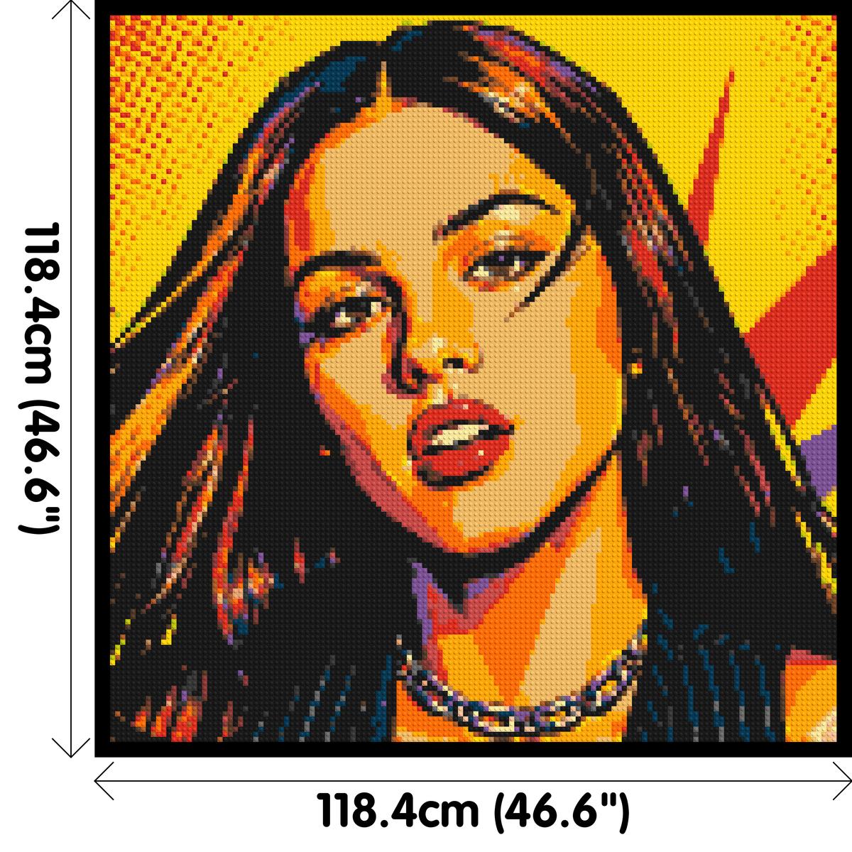 Olivia Rodrigo Comic Pop Art - Brick Art Mosaic Kit 6x6 dimensions with frame