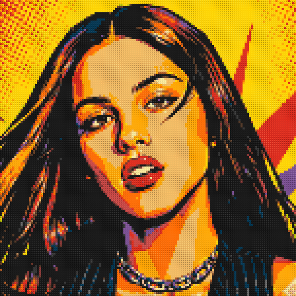 Olivia Rodrigo Comic Pop Art - Brick Art Mosaic Kit 6x6 large