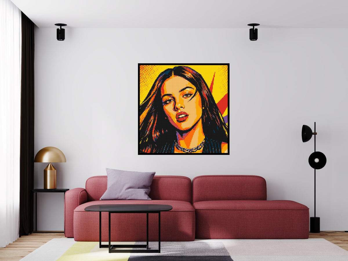 Olivia Rodrigo Comic Pop Art - Brick Art Mosaic Kit 6x6 large