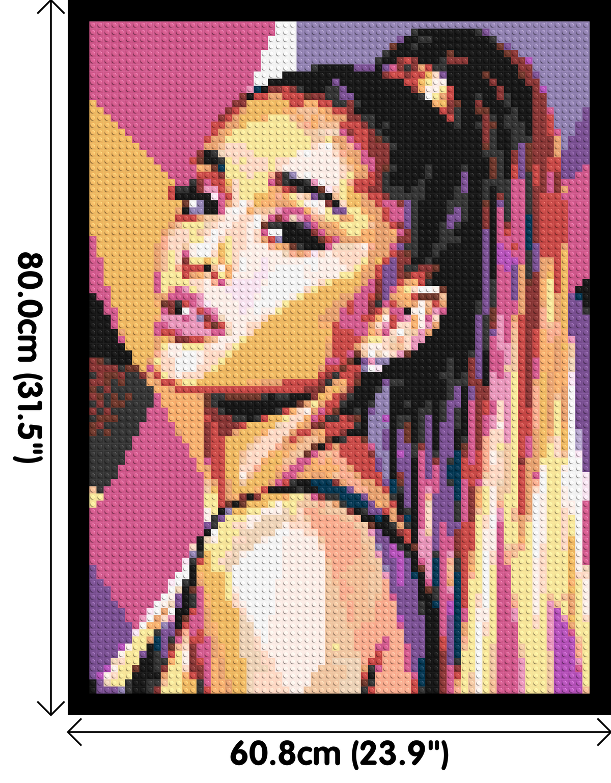 Ariana Grande Geometric Pop Art - Brick Art Mosaic Kit 3x4 dimensions with frame